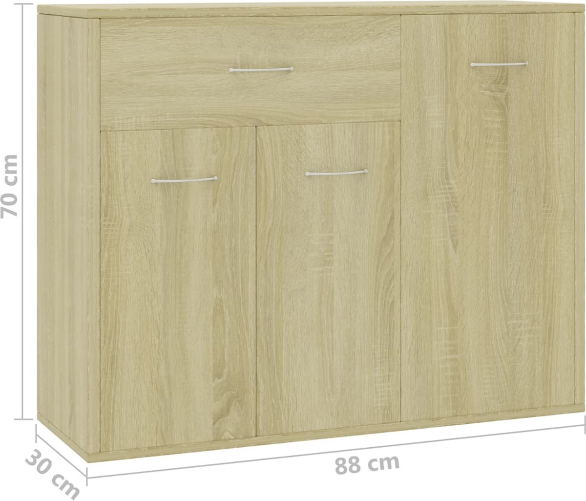 Vidaxl Dressoir 88x30x70 Cm Spaanplaat Sonoma Eikenkleurig - Bruin