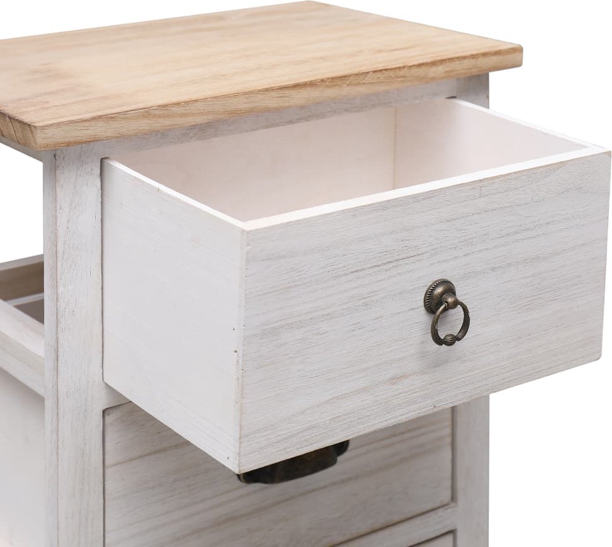 Vidaxl Bijzetkast 35x25x57 Cm Paulowniahout - Wit