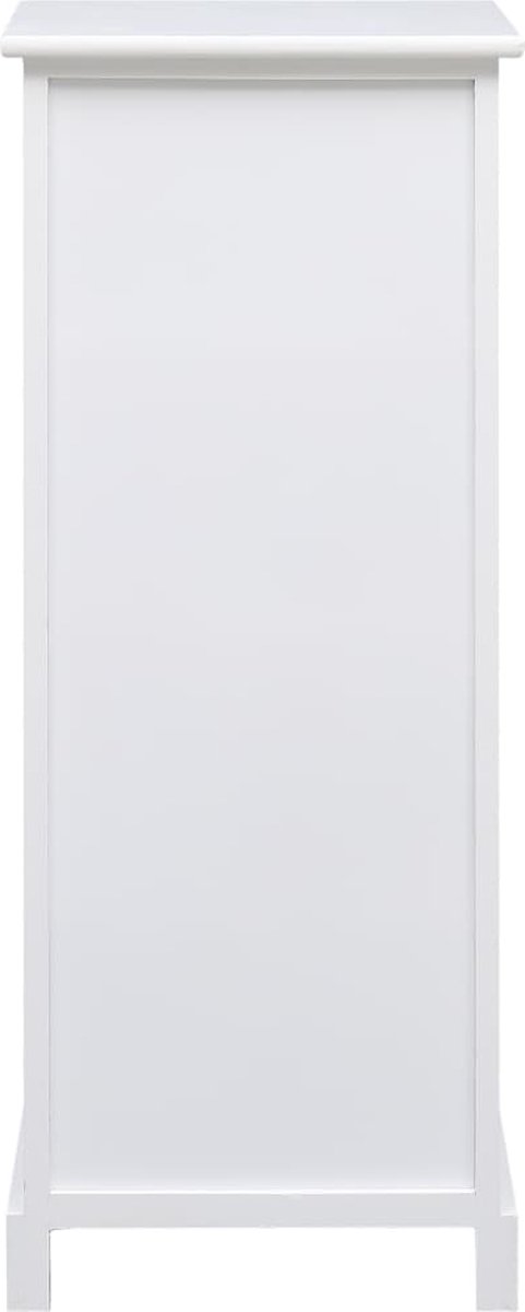 Vidaxl Bijzetkast 35x30x90 Cm Paulowniahout - Wit