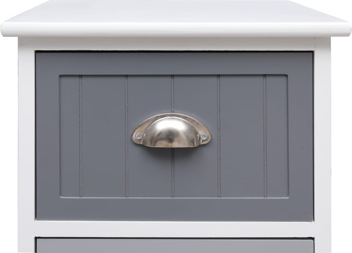 Vidaxl Bijzetkast 35x30x90 Cm Paulowniahout - Wit