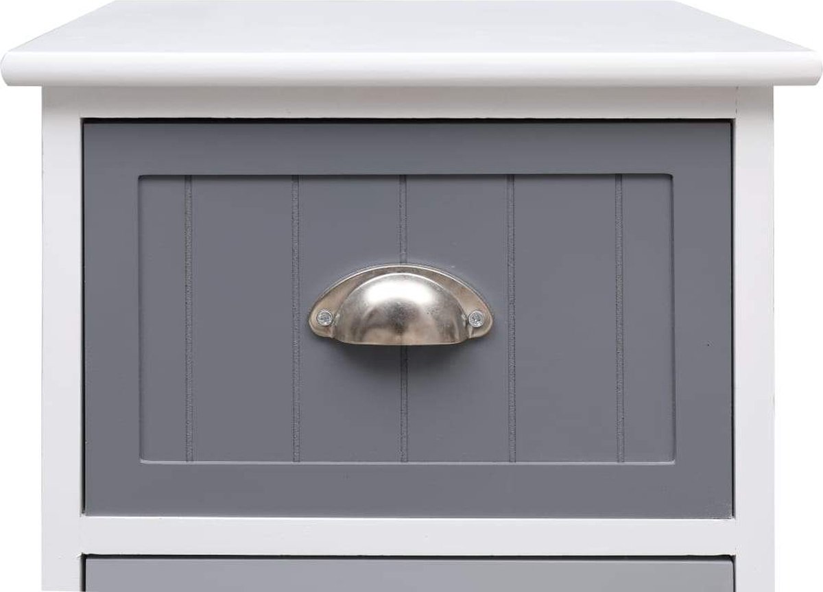 Vidaxl Bijzetkast 35x30x90 Cm Paulowniahout - Wit