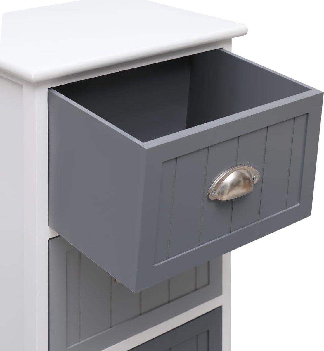 Vidaxl Bijzetkast 35x30x90 Cm Paulowniahout - Wit