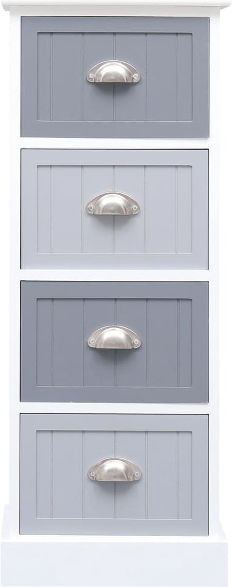 Vidaxl Bijzetkast 35x30x90 Cm Paulowniahout - Wit