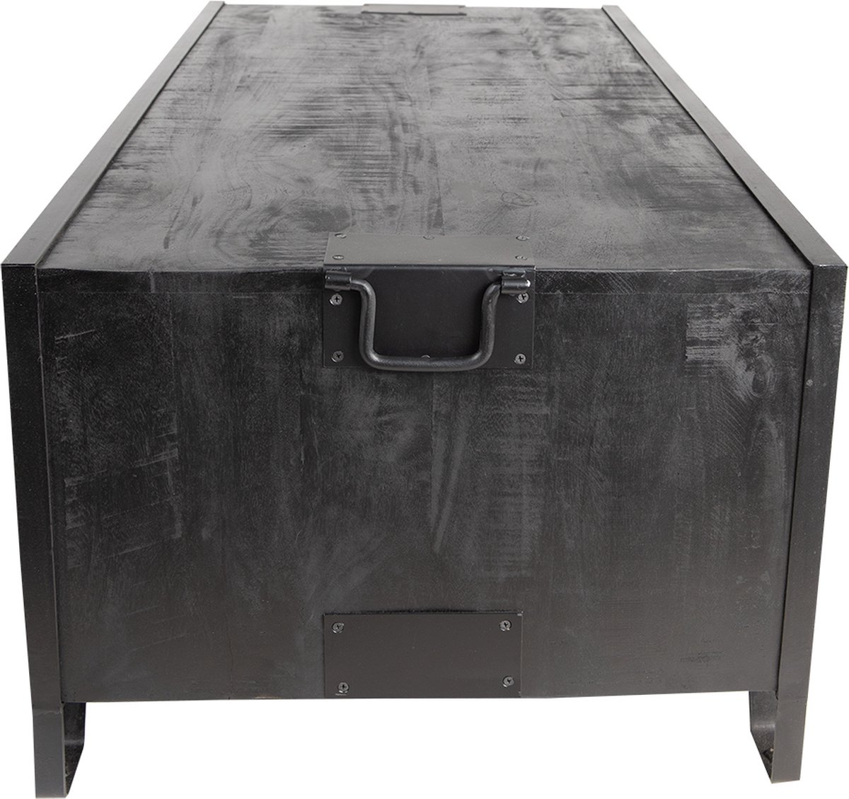Clayre & Eef Salontafel 120*60*45 Cm Hout Rechthoek Bijzettafel Salon Tafel Koffietafel Bijzettafel Salon - Zwart