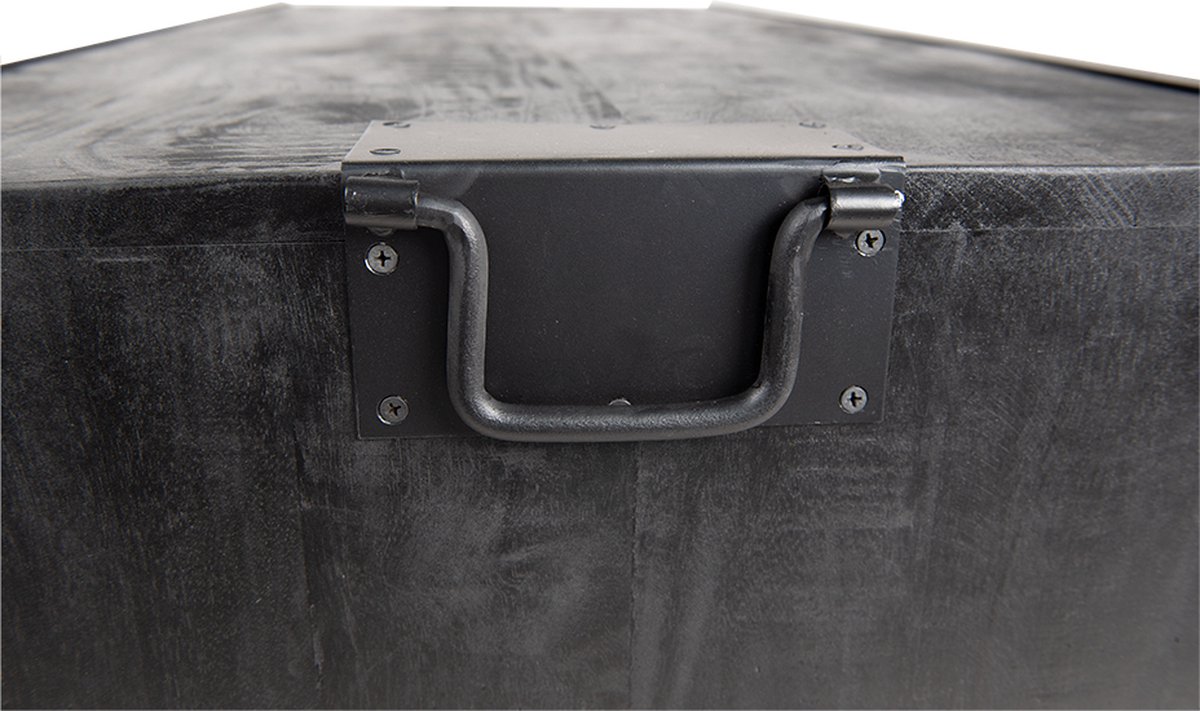 Clayre & Eef Salontafel 120*60*45 Cm Hout Rechthoek Bijzettafel Salon Tafel Koffietafel Bijzettafel Salon - Zwart