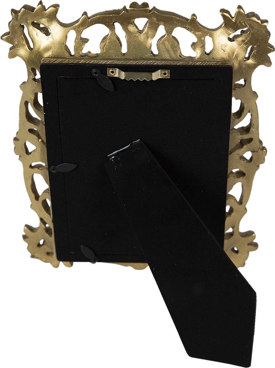 Clayre & Eef Fotolijst 10*15 Cmkleurig Kunststof Fotokader Wissellijst Foto Framekleurig Fotokader - Goud