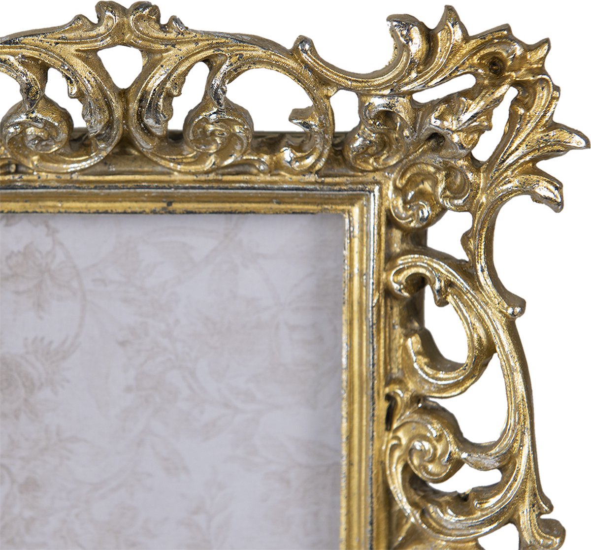 Clayre & Eef Fotolijst 10*15 Cmkleurig Kunststof Fotokader Wissellijst Foto Framekleurig Fotokader - Goud
