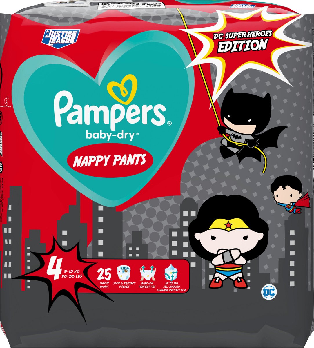 Pampers - Baby Dry Nappy Pants Superhelden - Maat 4 - Small Pack - 25 Luierbroekjes