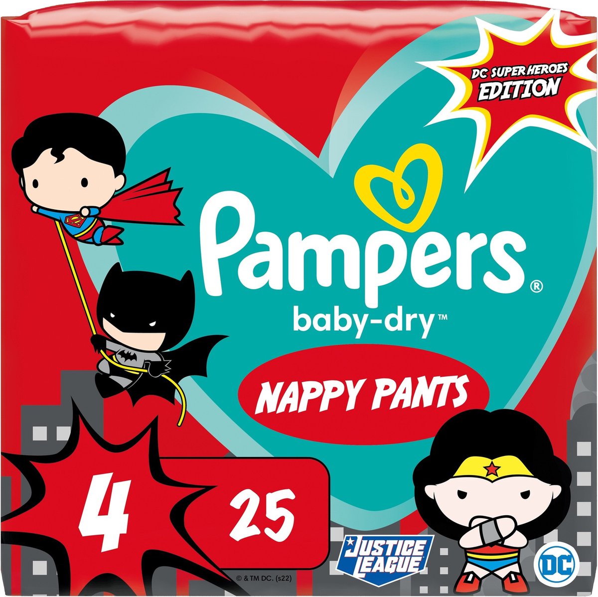 Pampers - Baby Dry Nappy Pants Superhelden - Maat 4 - Small Pack - 25 Luierbroekjes