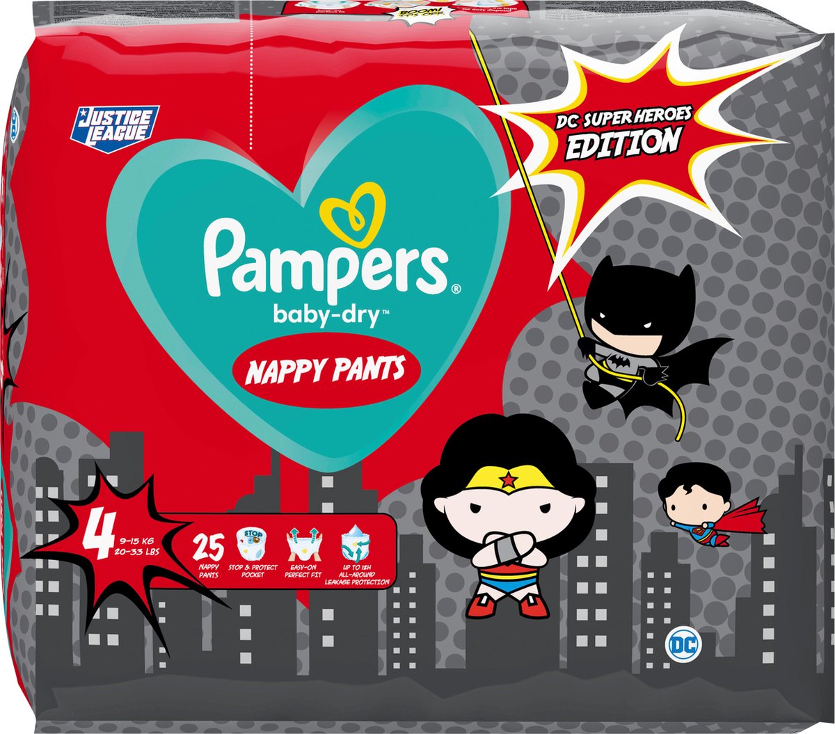 Pampers - Baby Dry Nappy Pants Superhelden - Maat 4 - Small Pack - 25 Luierbroekjes