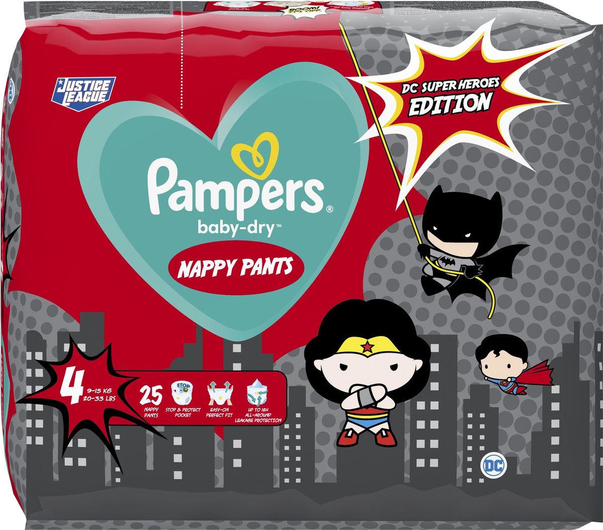 Pampers - Baby Dry Nappy Pants Superhelden - Maat 4 - Small Pack - 25 Luierbroekjes