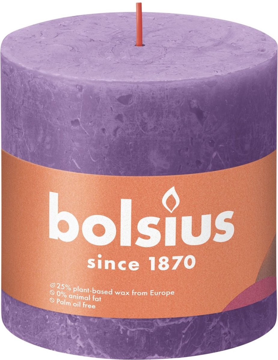 Bolsius Rustiek Stompkaars 100/100 Vibrant Violet - Paars