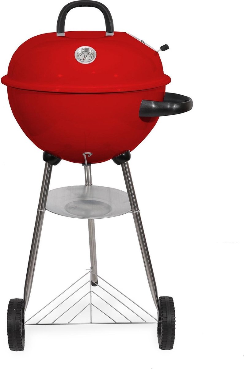 BBQ Houtskoolbarbecue Op Wielen - 47x76 Cm - Rvs - - Rojo