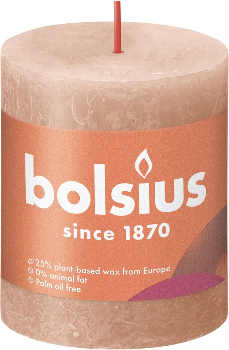 Bolsius Rustiek Stompkaars 80/68 Creamy Caramel - Bruin