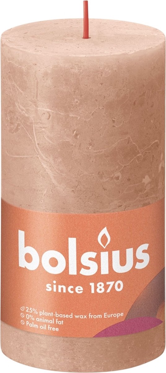 Bolsius Rustiek Stompkaars 130/68 Creamy Caramel - Bruin