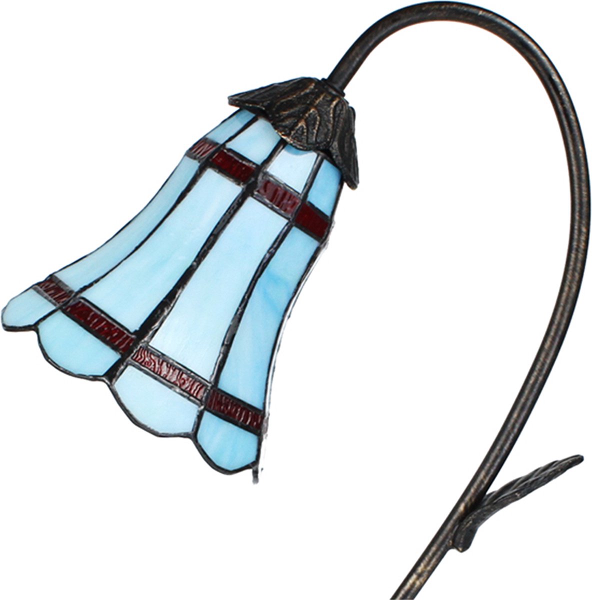 Clayre & Eef Lumilamp Tiffany Tafellamp 48 Cm Glas Tiffany Bureaulamp Tiffany Lampen Glas In Lood Tiffany Bureaulamp - Bruin
