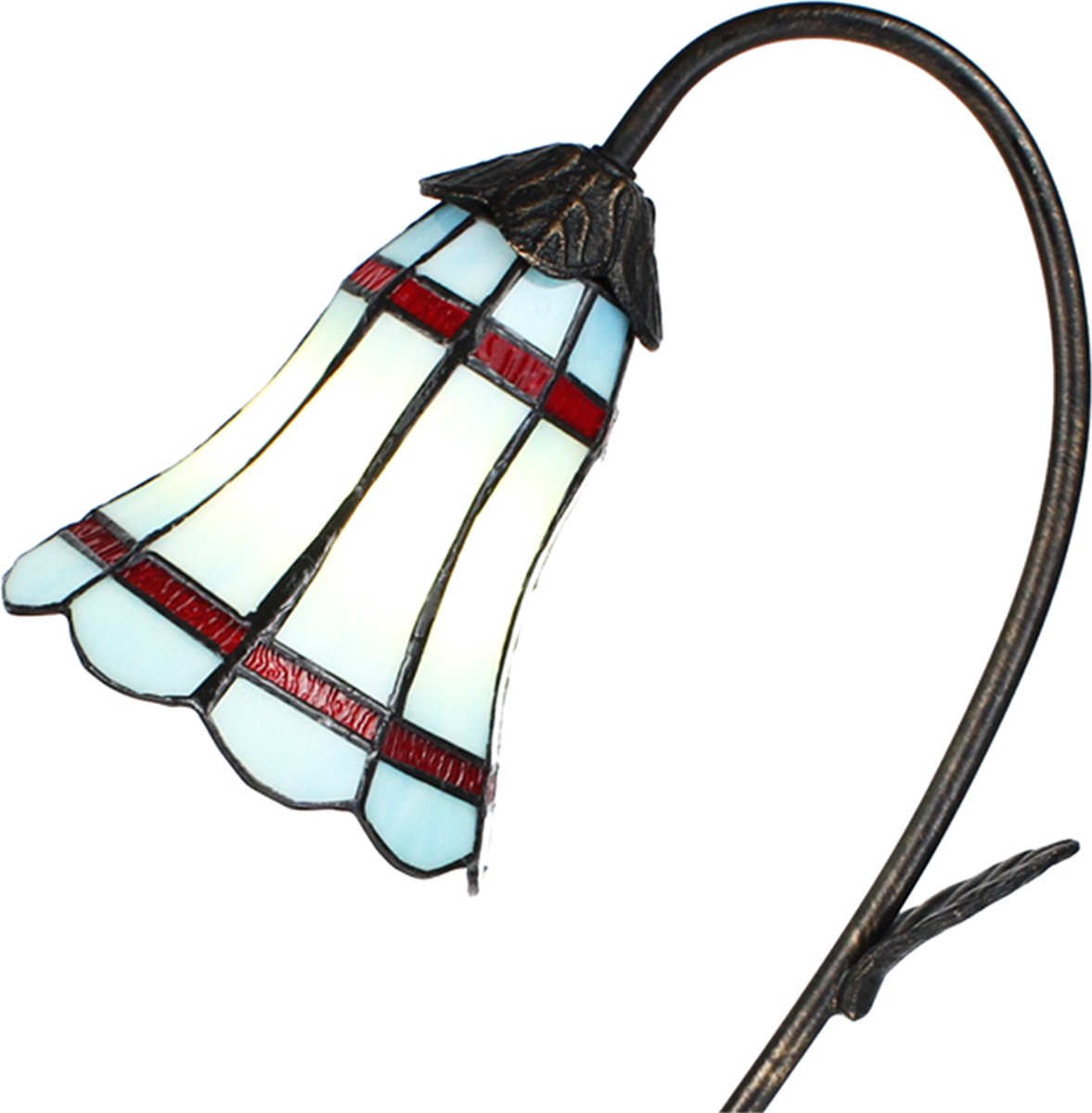 Clayre & Eef Lumilamp Tiffany Tafellamp 48 Cm Glas Tiffany Bureaulamp Tiffany Lampen Glas In Lood Tiffany Bureaulamp - Bruin