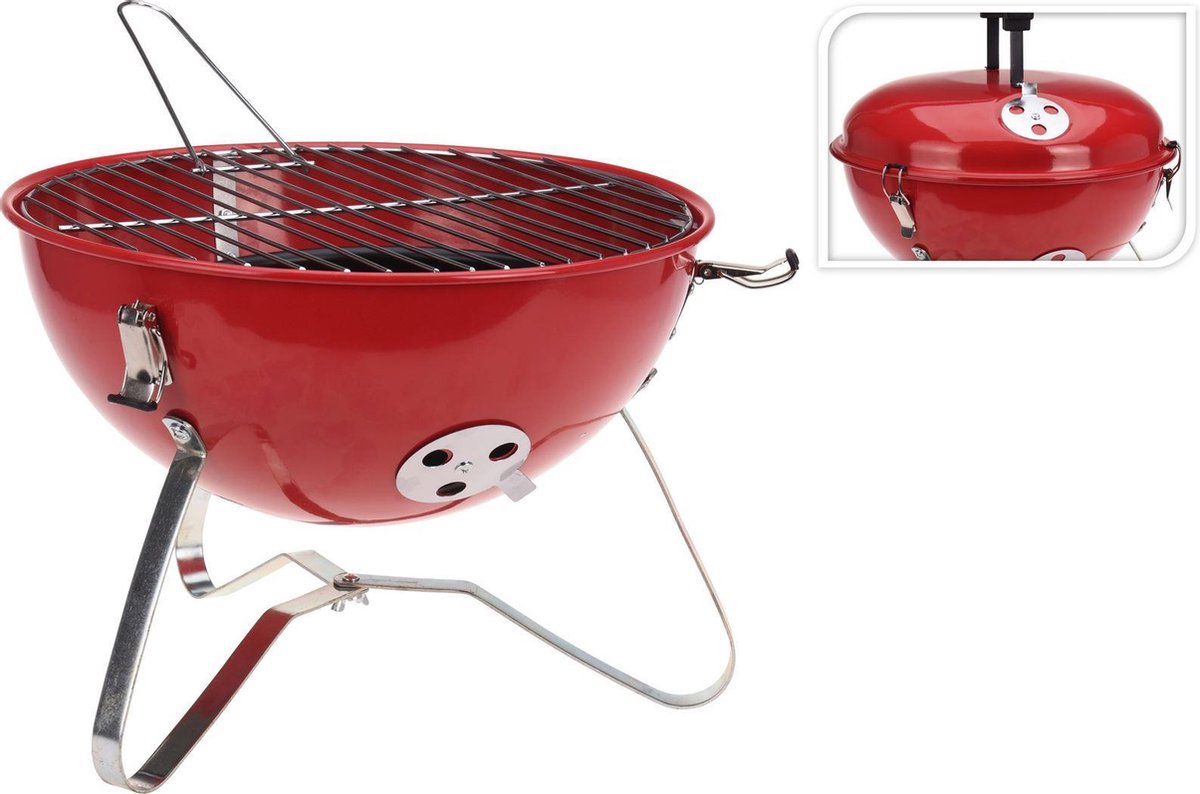 Wilderness Houtskoolbarbecue Bolvorm - - Rood