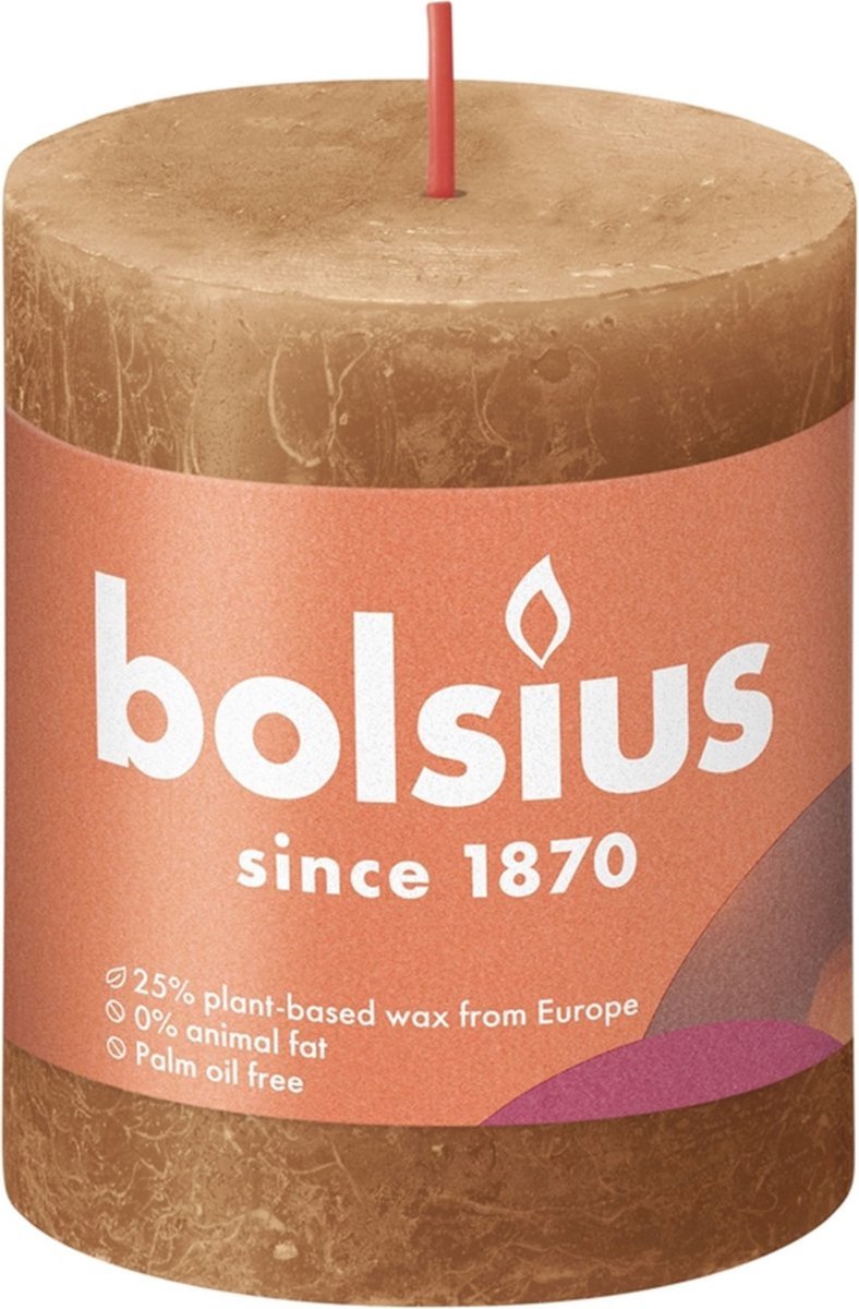 Bolsius Rustiek Stompkaars 80/68 Spice Brown - Bruin