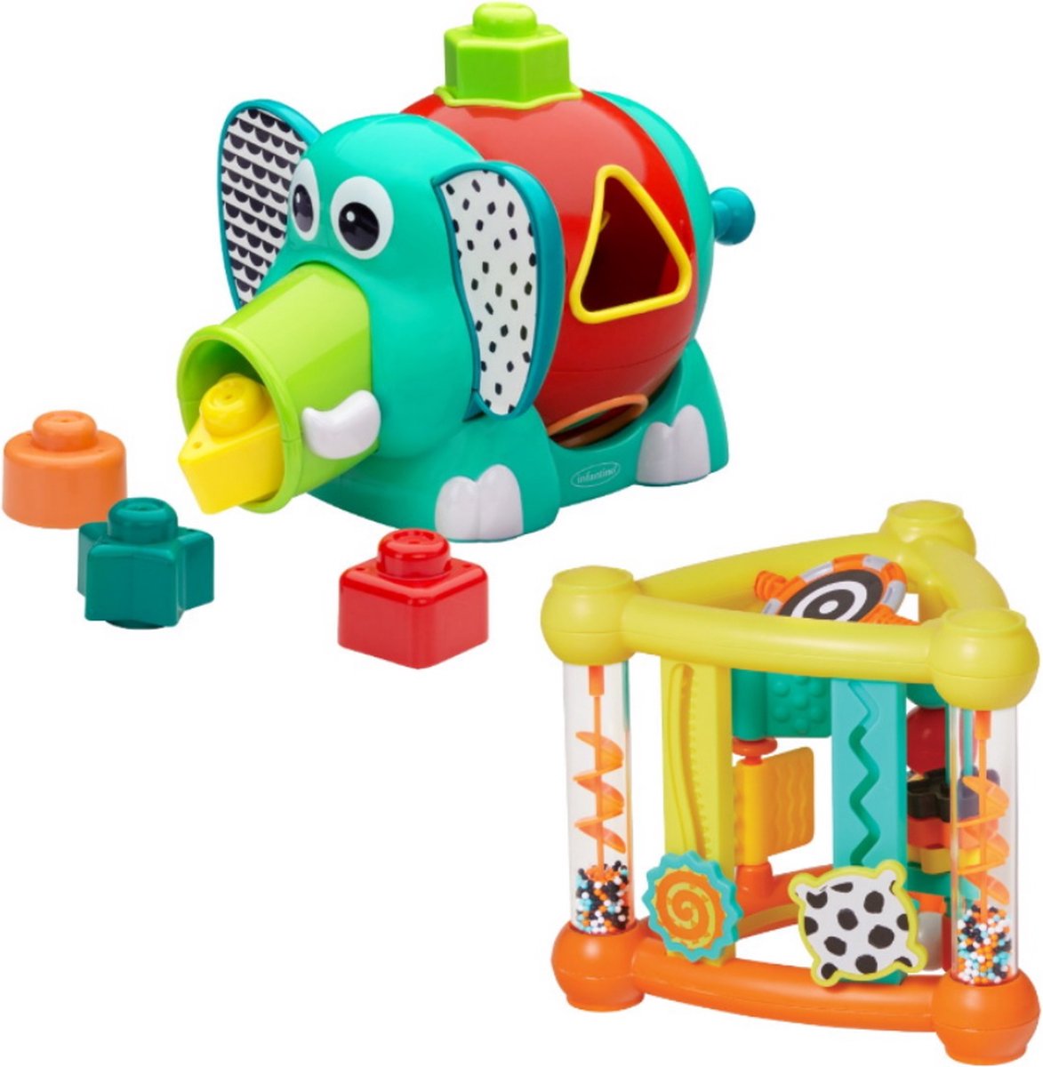 Infantino Activiteiten Olifant En Driehoek Main Colours And Shapes Activity Set