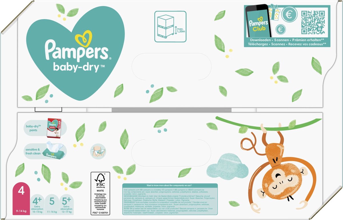 Pampers - Baby Dry - Maat 4 - Mega Pack - 94 Luiers