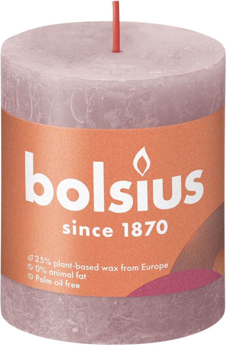 Bolsius Rustiek Stompkaars 80/68 Ash Rose - Roze