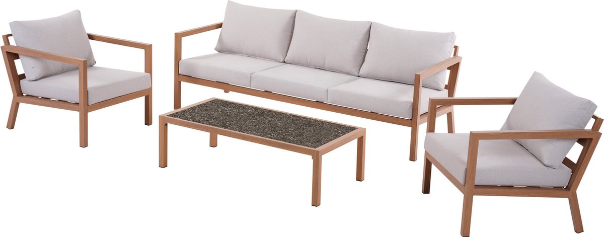 Katinka Tuinmeubelset Met 4 Delen Incl. Kussen Natuur. - Beige