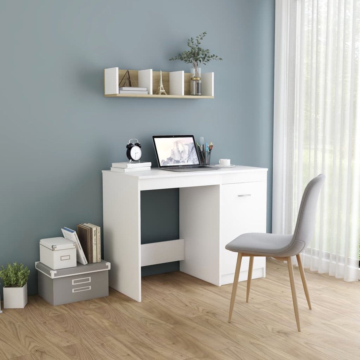 Vidaxl Bureau 100x50x76 Cm Spaanplaat - Wit