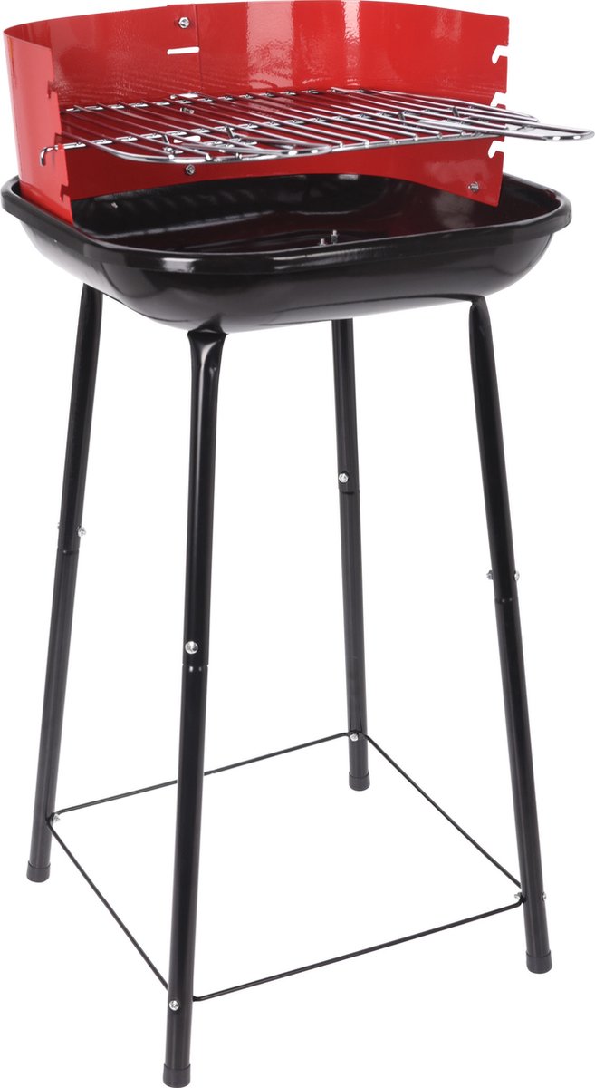 BBQ Houtskoolbarbecue - 85 Cm - Grilloppervlak 26x26 Cm - Zwart