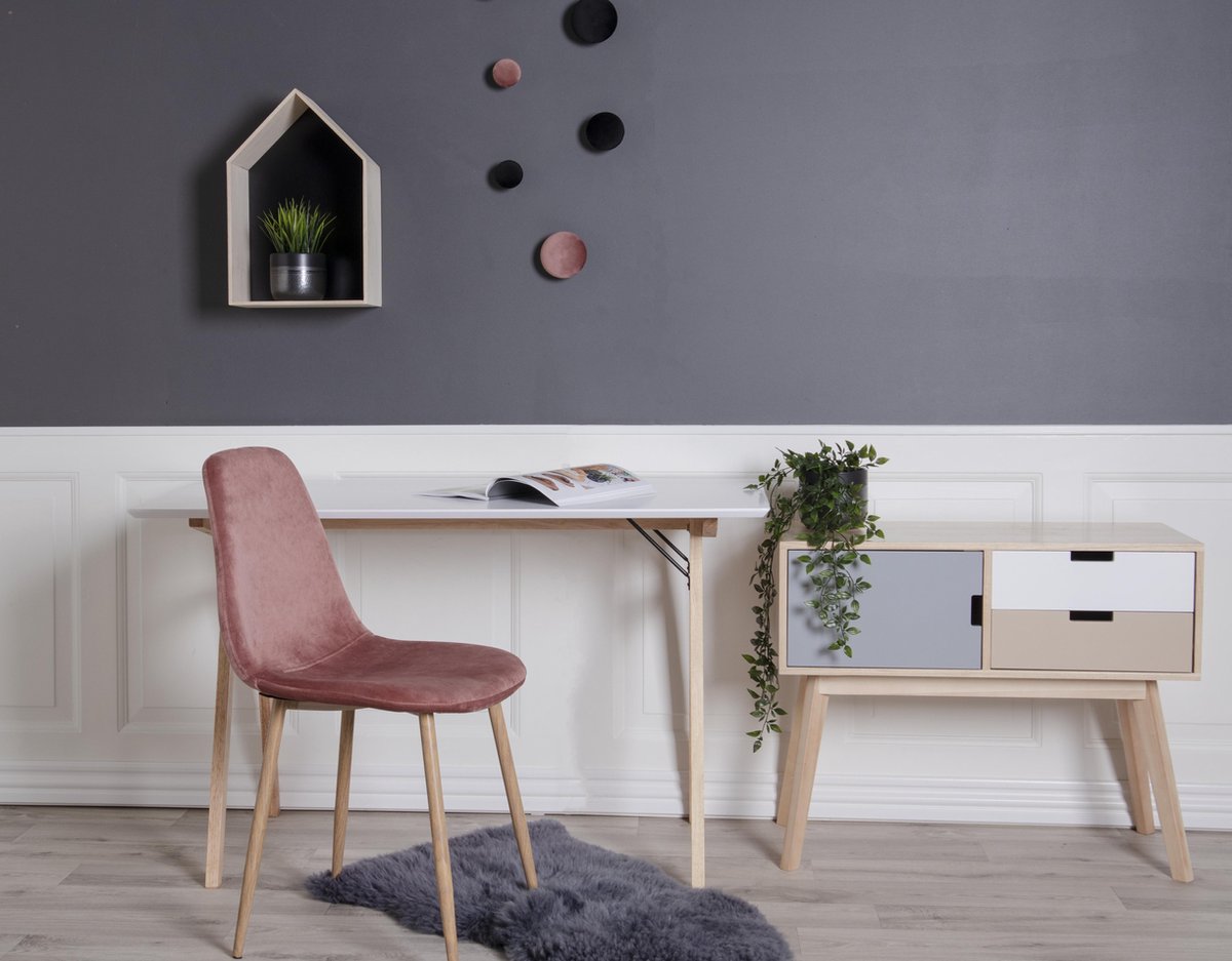 Voel Bureau, Naturel. - Wit