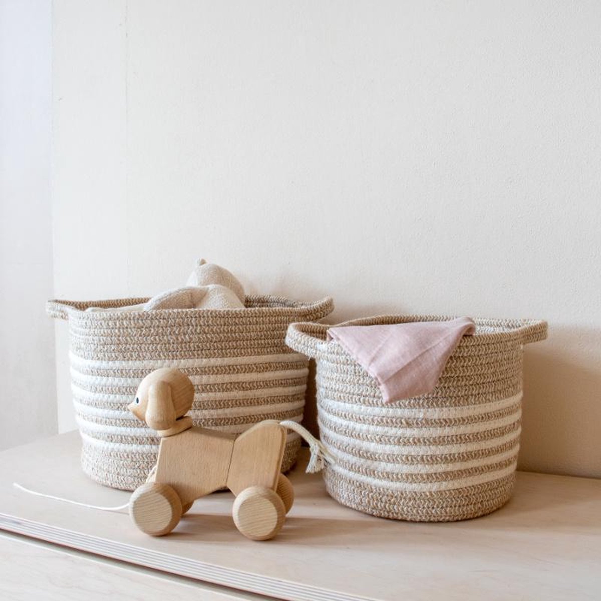 Kidsdepot Set Opbergmanden Eran - Beige