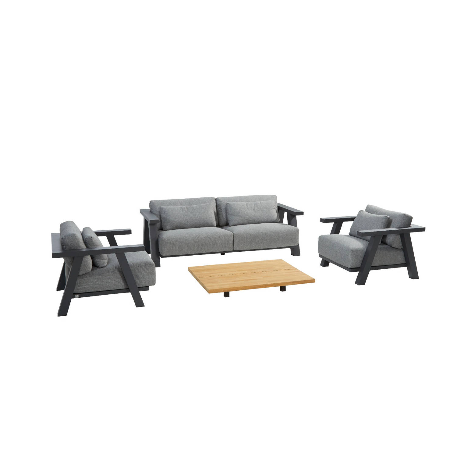 4 Seasons Outdoor 4 Seasons Iconic/metropolitan Stoel-bank Loungeset - 4 Delig - Grijs