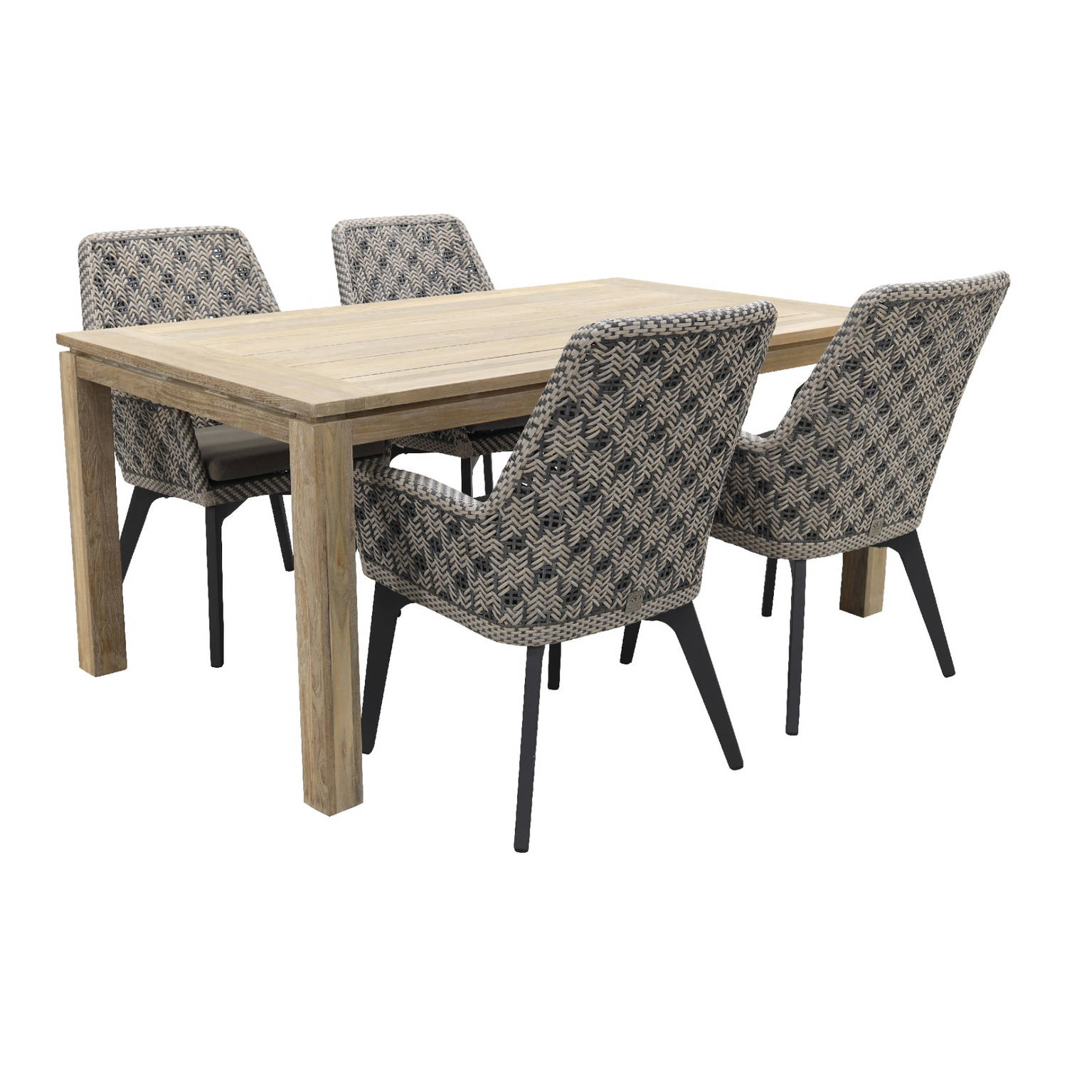 4 Seasons Outdoor 4 Seasons Savoy/rome Grey 170 Cm. Tuinset - 5-delig - Grijs