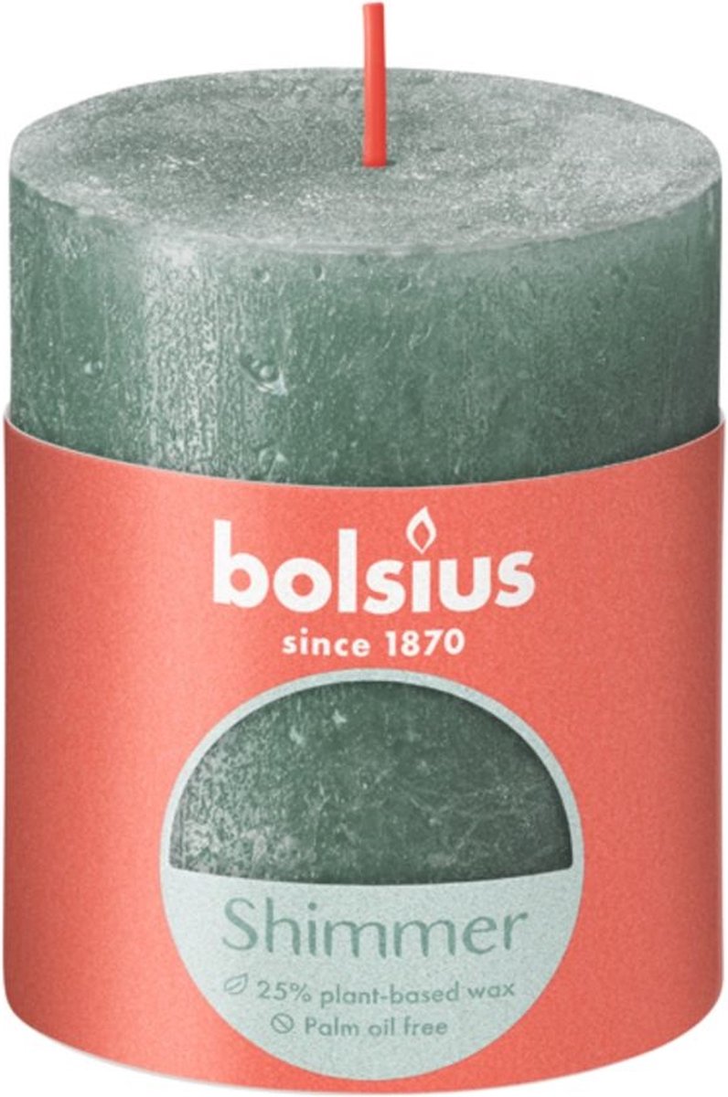 Bolsius Stompkaars Shimmer 80/68 Oxid Blue - Blauw