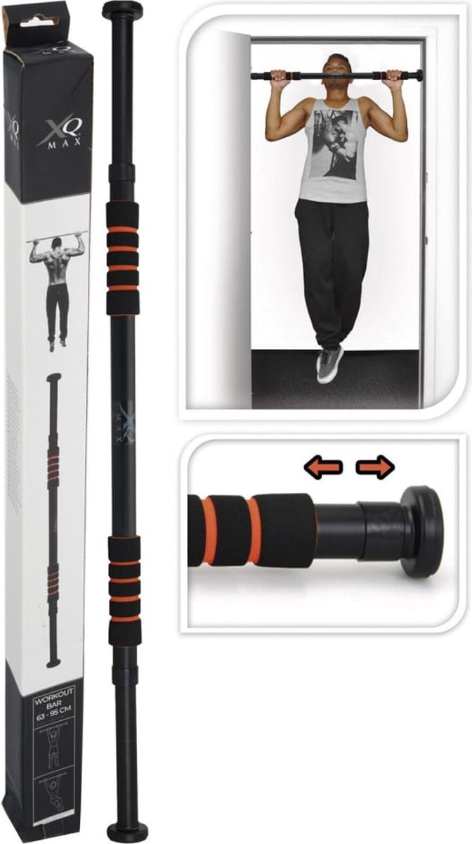 XQ Max Deuroptrekstang Uitschuifbaar 63-95 Cm - Zwart