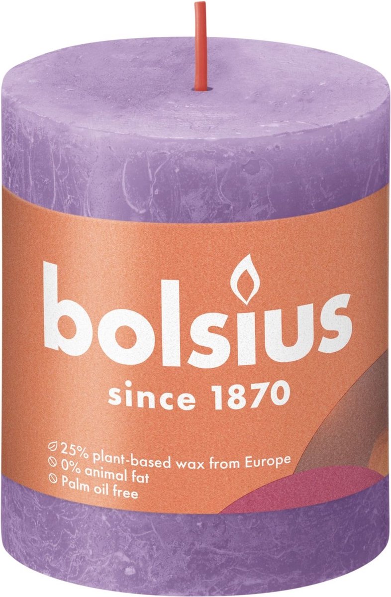 Bolsius Rustiek Stompkaars 80/68 Vibrant Violet - Paars