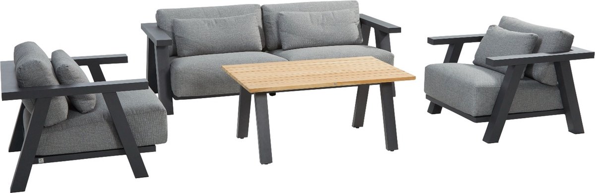 4 Seasons Outdoor 4 Seasons Iconic/ambassador Stoel-bank Loungeset - 4 Delig - Grijs