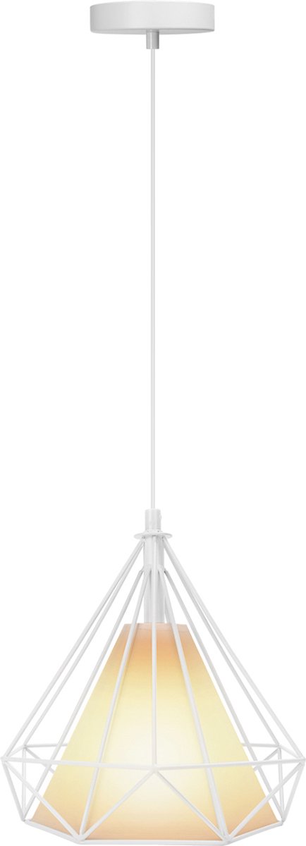 BES LED Led Hanglamp - Hangverlichting - Aigi Elsa - E27 Fitting - 1-lichts - Retro - Klassiek - Mat - Aluminium - Wit