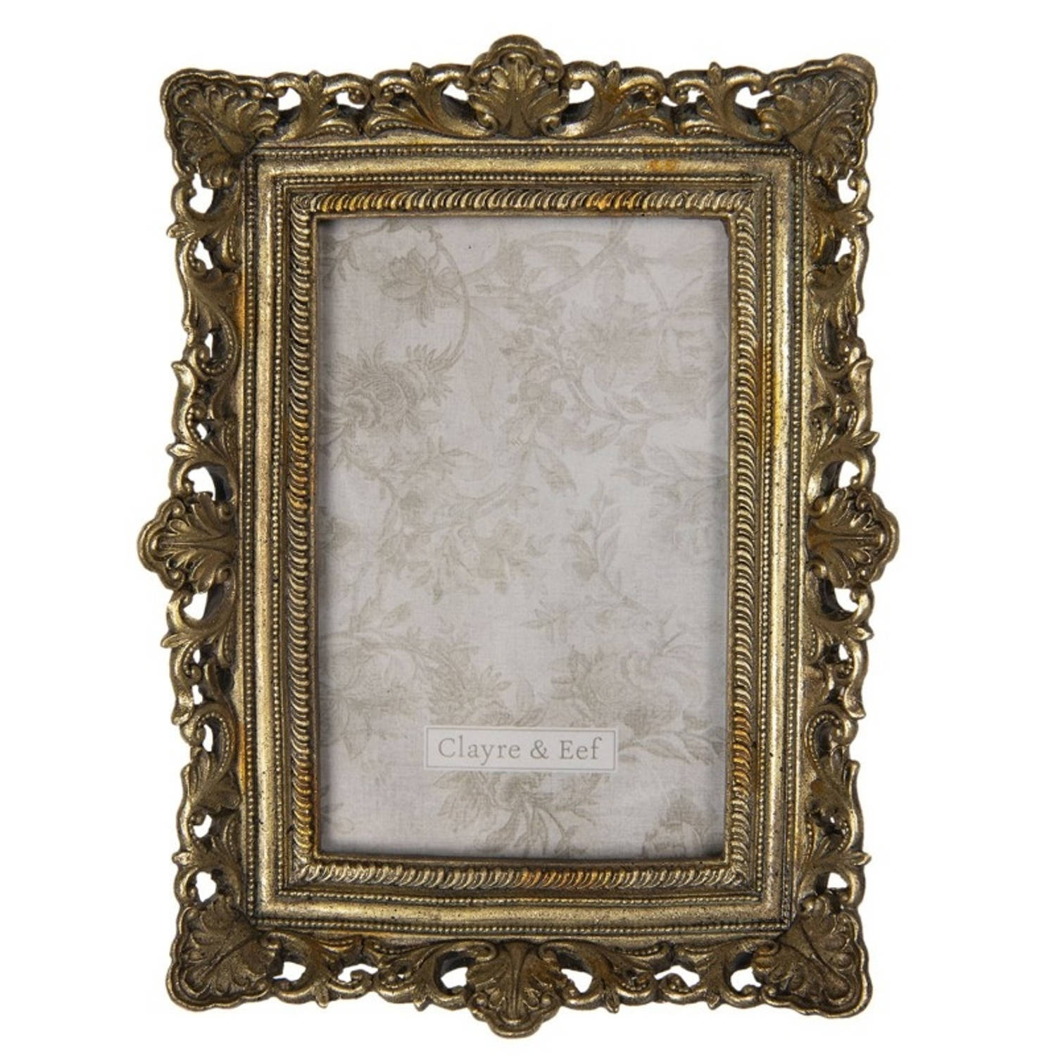 Clayre & Eef Fotolijst 16*4*21 Cm / 10*15 Cmkleurig Polyresin Rechthoekig 2f0695 - Goud