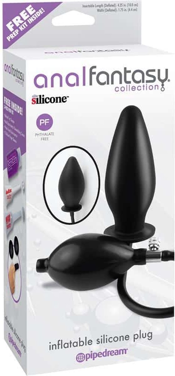 Anal Fantasy Opblaasbare Buttplug - Zwart
