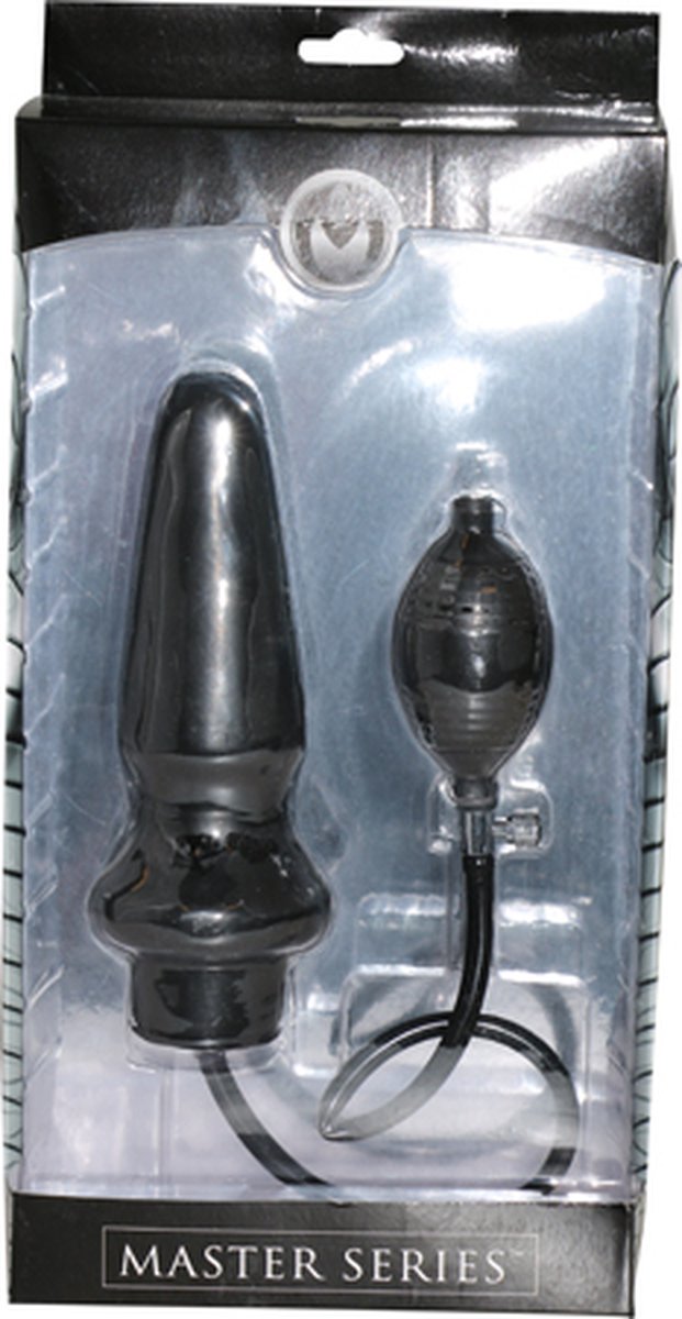 Master Series Opblaasbare XL anaalplug - Zwart
