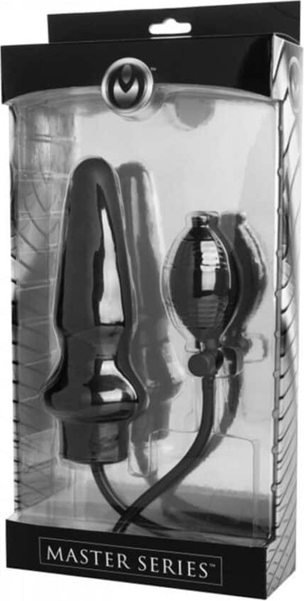Master Series Opblaasbare XL anaalplug - Zwart