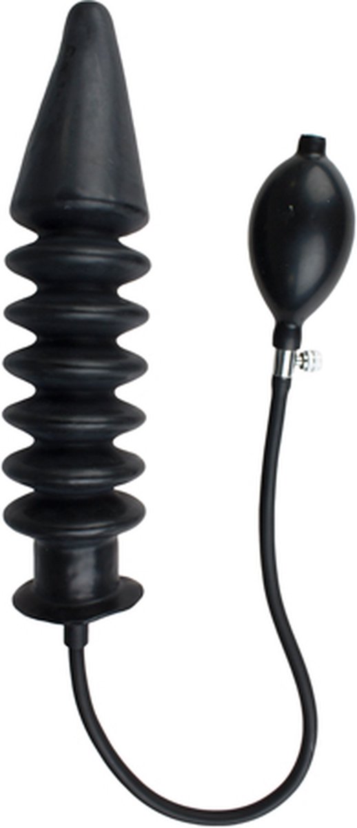 Master Series Accordion Opblaasbare XL Buttplug - Zwart