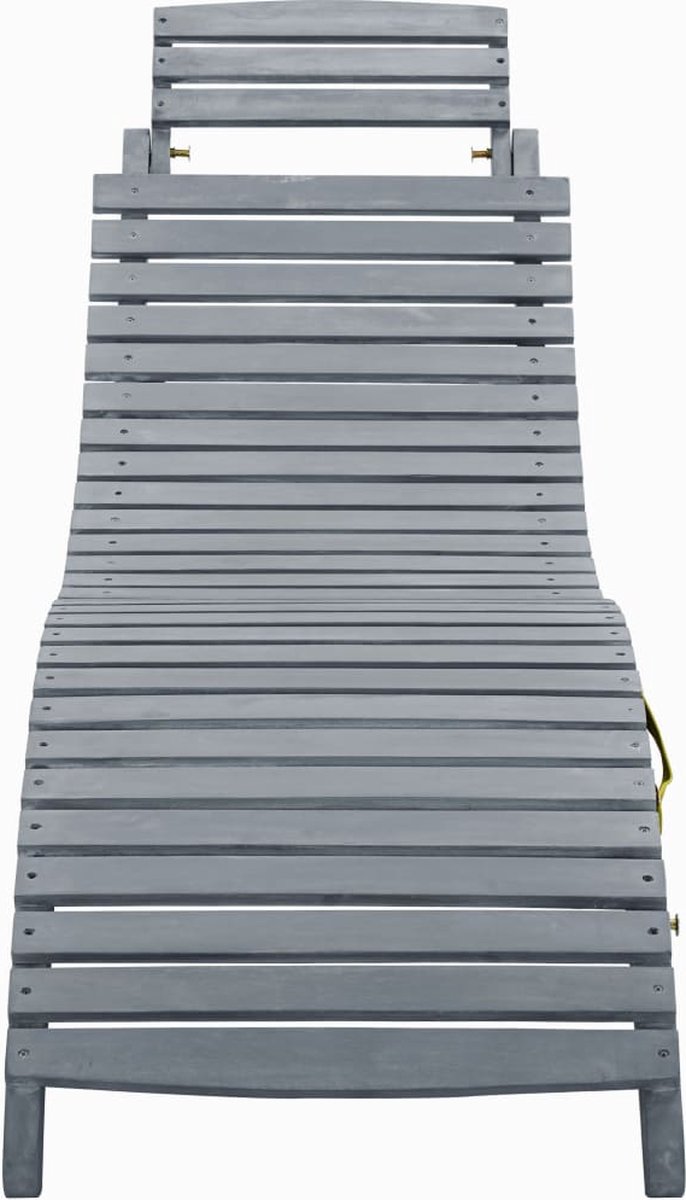 Vidaxl Ligbed Massief Acaciahout Greywash - Grijs