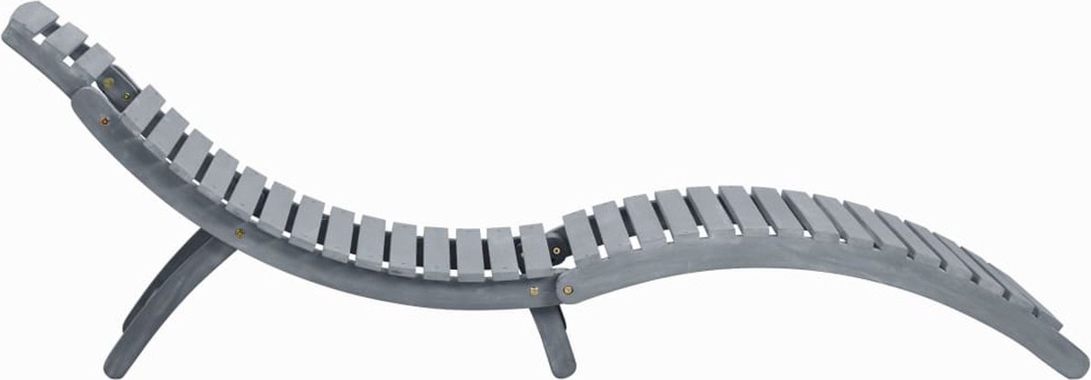Vidaxl Ligbed Massief Acaciahout Greywash - Grijs