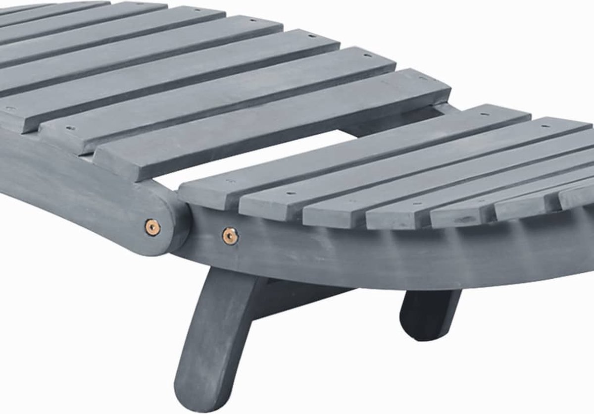 Vidaxl Ligbed Massief Acaciahout Greywash - Grijs