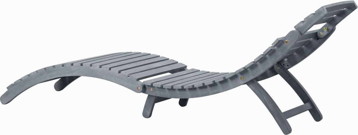 Vidaxl Ligbed Massief Acaciahout Greywash - Grijs