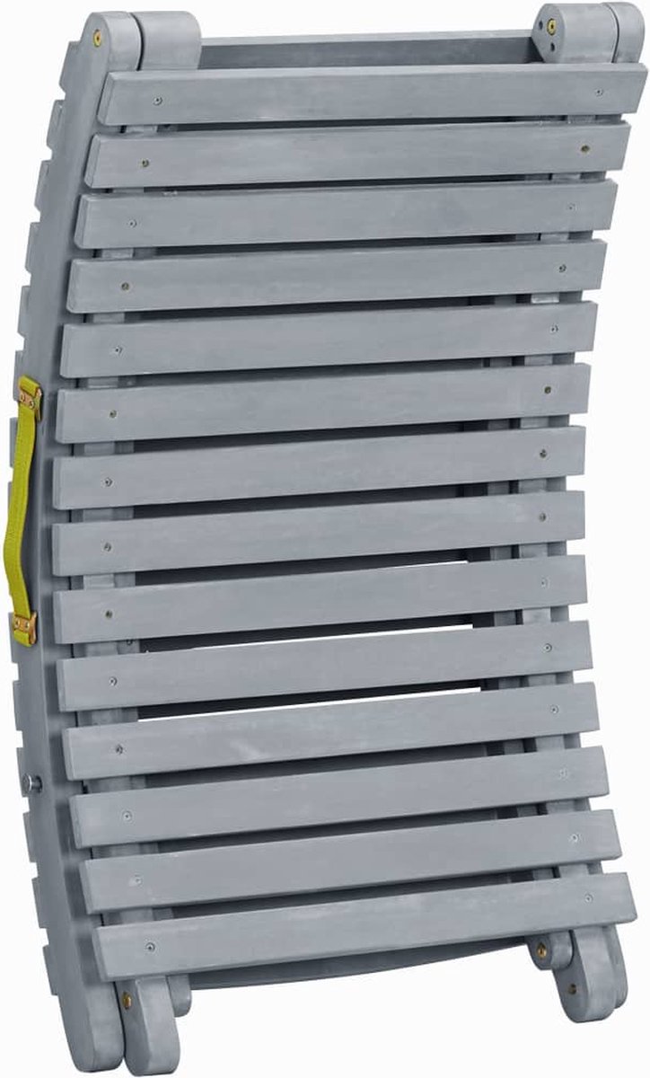 Vidaxl Ligbed Massief Acaciahout Greywash - Grijs