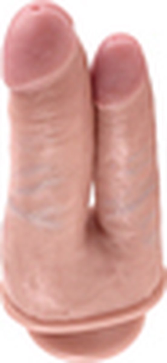 King Cock Huidkleurige dubbele dildo 22 cm - Beige