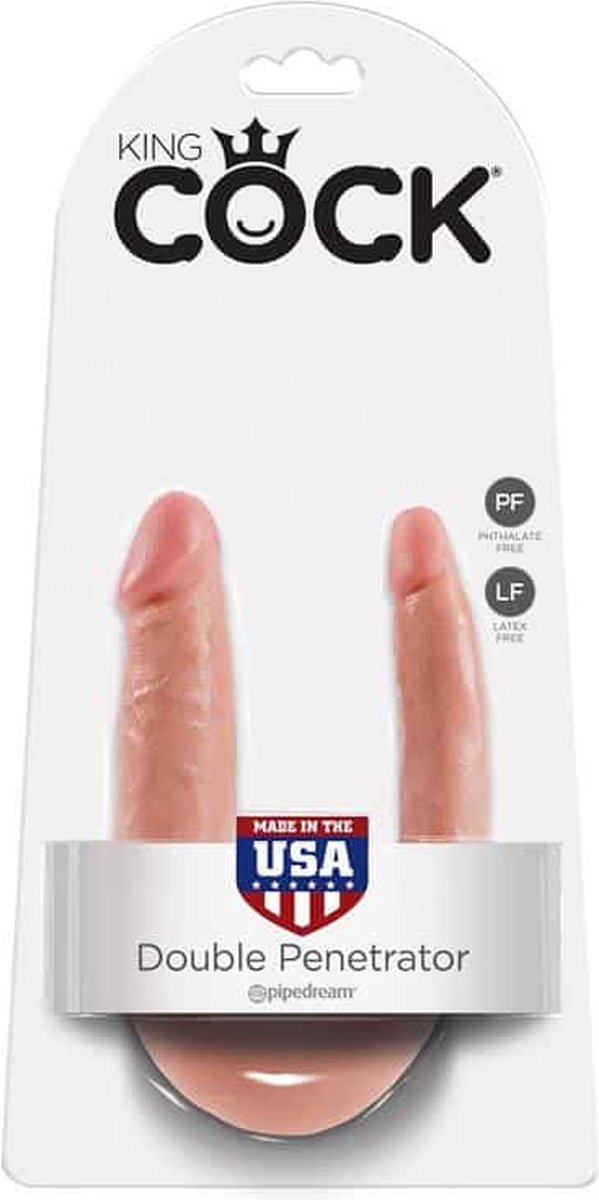 King Cock Realistische dubbele dildo 33,5 cm - Beige